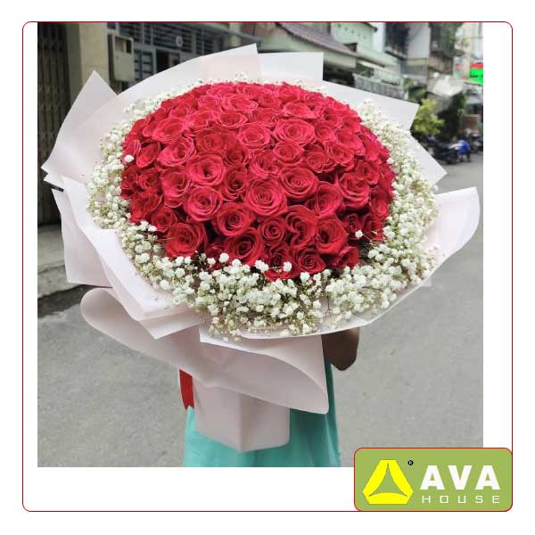 Bó hoa hồng đỏ đẹp 27 - ở Hà Nội